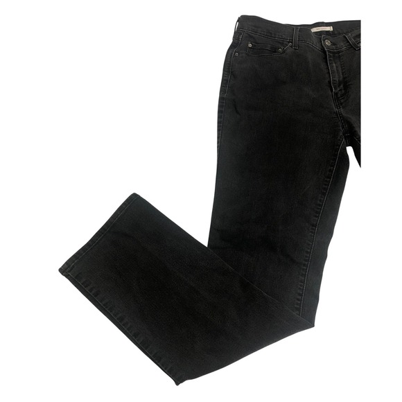 Levi Strauss 505 Straight Leg Jeans Black Denim Womens 12L W31 L34 Black Tab - Picture 7 of 10